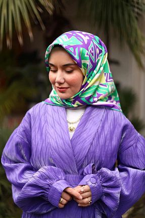 روسری بنفش İpek Tivil Silk Home - کد 815158001