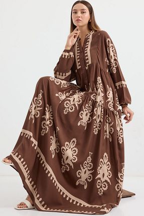 لباس حجاب قهوه ای زنانه رگولار Bigdart - کد 846452695