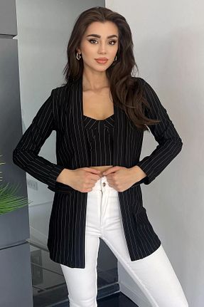 ست بالاتنه و پائین تنه مشکی زنانه بافتنی GÜLSELİ - کد 861569023