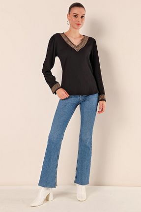بلوز مشکی زنانه رگولار Bigdart - کد 768686941