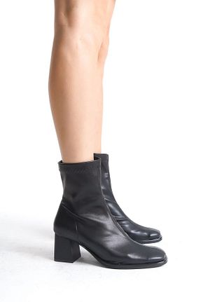 بوت / نیم بوت مشکی زنانه چرم لاکی FGZY Shoes - کد 859066359