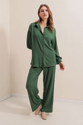 ست بالاتنه و پائین تنه سبز زنانه بافتنی Bigdart - کد 446579187