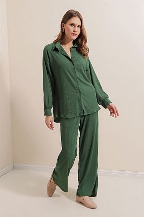 ست بالاتنه و پائین تنه سبز زنانه بافتنی Bigdart - کد 446579187
