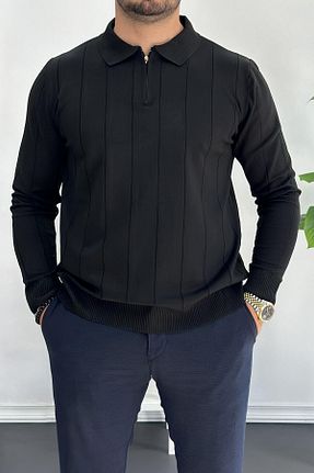 پلیور مشکی مردانه ساده Edwox - کد 861574347