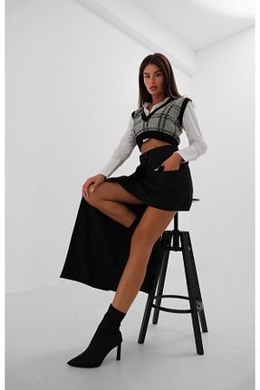 دامن مشکی زنانه مخلوط پلی استر Black Fashion - کد 831368011