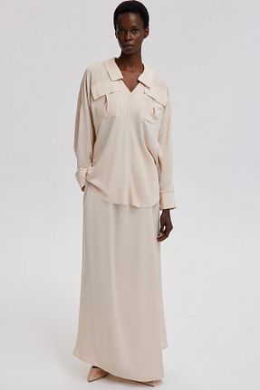 ست بالاتنه و پائین تنه حجاب بژ زنانه رگولار Touche Prive - کد 830818866