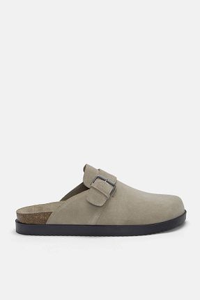 دمپائی نباتی مردانه چرم خالص Pull & Bear - کد 861626693