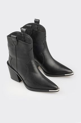 بوت / نیم بوت مشکی زنانه چرم خالص Elle - کد 861626579