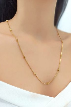 گردنبند استیل ( فولاد ) طلائی زنانه استیل (فولاد) Çlk Accessories - کد 465548519