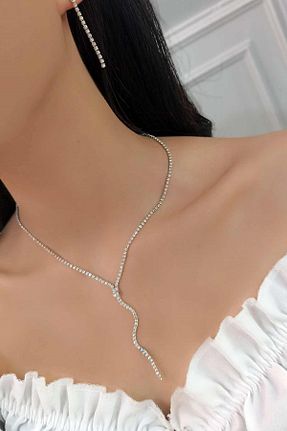 گردنبند جواهر زنانه برنجی Çlk Accessories - کد 133305043