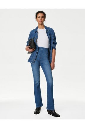 شلوار آبی زنانه پنبه ای Marks & Spencer - کد 850821980