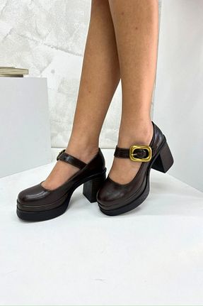 کفش کلاسیک قهوه ای زنانه چرم مصنوعی inizio - کد 861634308