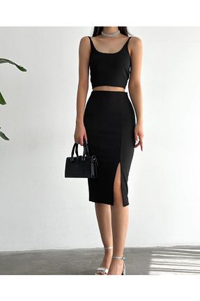 ست بالاتنه و پائین تنه مشکی زنانه اسلیم Yaren Moda - کد 861645978
