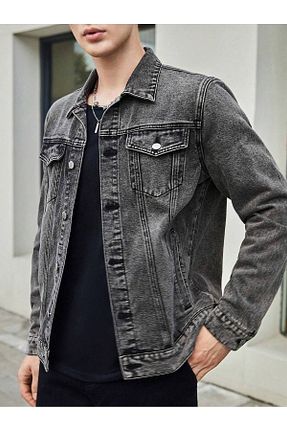 کت طوسی مردانه اسلیم فیت Cuqq Denim - کد 794328844