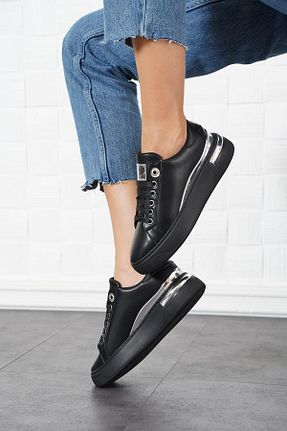 کفش اسنیکر مشکی زنانه بند دار Moda Pie - کد 861646251