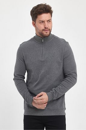 سوئیشرت طوسی مردانه ساده ENQUE - کد 861656593