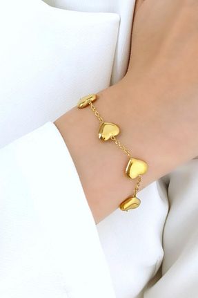 دستبند استیل (فولاد) طلائی زنانه استیل (فولاد) Çlk Accessories - کد 861675552