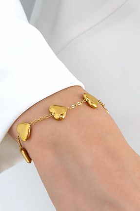 دستبند استیل (فولاد) طلائی زنانه استیل (فولاد) Çlk Accessories - کد 861675552