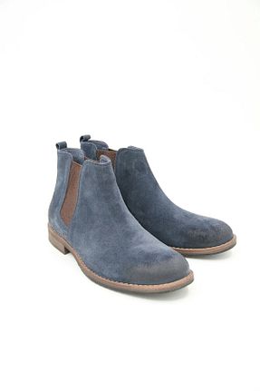 بوت / نیم بوت سرمه ای مردانه چرم خالص Freefoot - کد 338934485