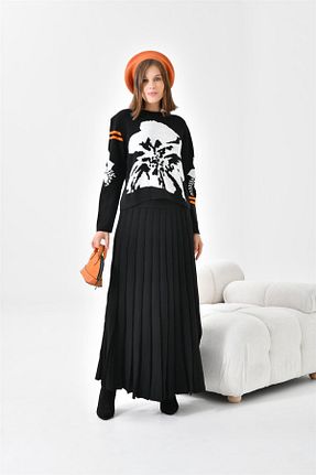 ست بالاتنه و پائین تنه مشکی زنانه تریکو FTZ WOMEN - کد 764716994