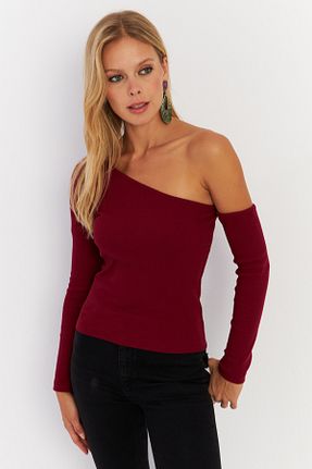 بلوز زرشکی زنانه ساده Cool & Sexy - کد 861604301
