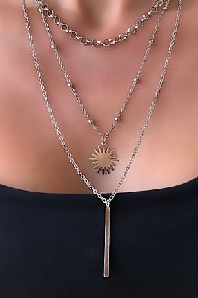 گردنبند جواهر زنانه Wish Silver Aksesuar - کد 127548038