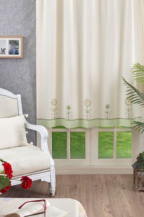پرده زمینه سبز قابل شستشو ÖDEL HOME - کد 132365098