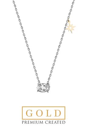 گردنبند طلا سفید زنانه 8 عیار So Chic - کد 776884726