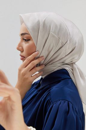 روسری طوسی پلی استر Silk Home - کد 797685109