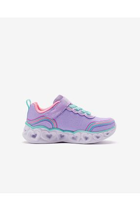 کفش اسنیکر بنفش بچه گانه بند دار Skechers - کد 803383514