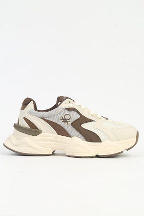 کفش اسنیکر بژ زنانه بند دار Benetton - کد 860883468