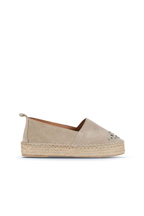 کفش اسپادریل بژ زنانه چرم خالص Bueno Shoes - کد 850802984