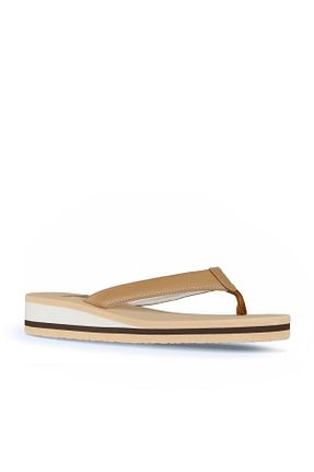 دمپائی قهوه ای زنانه چرم خالص Bueno Shoes - کد 849216241