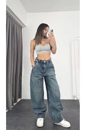 شلوار جین رنگی زنانه پاچه گشاد nona butik - کد 860705196