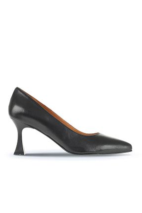 کفش پاشنه بلند کلاسیک مشکی زنانه چرم Bueno Shoes - کد 838868475