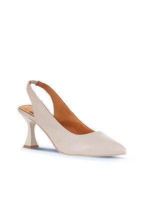 کفش پاشنه بلند کلاسیک طوسی زنانه چرم Bueno Shoes - کد 838808325