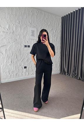 ست بالاتنه و پائین تنه مشکی زنانه اورسایز selinsazcico - کد 859448915
