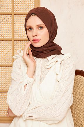 روسری قهوه ای پنبه ای Pierre Cardin - کد 836098185