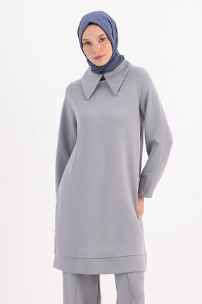 تونیک حجاب طوسی زنانه مخلوط ویسکون ALLDAY - کد 860863416