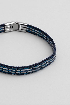 دستبند استیل (فولاد) سرمه ای مردانه استیل (فولاد) So Chic - کد 835005805