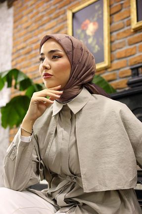 روسری قهوه ای 90 x 90 Silk Home - کد 839905165