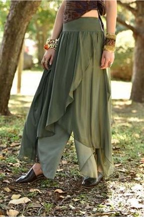 شلوار طوسی زنانه پارچه Bohem Stil - کد 297385866