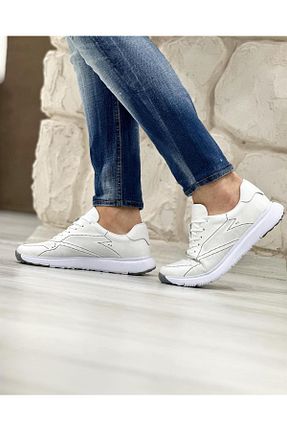 کفش اسنیکر سفید مردانه چرم اصل ByItallanoshoes - کد 808805722