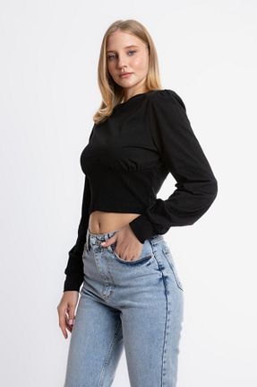 بلوز مشکی زنانه ساده Hiccup - کد 854531129