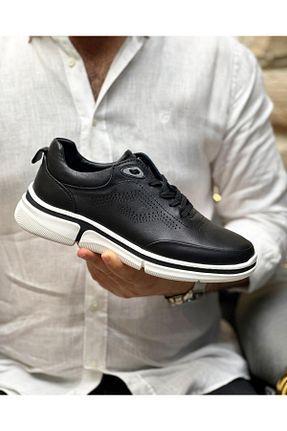 کفش اسنیکر مشکی مردانه چرم اصل ByItallanoshoes - کد 820369094