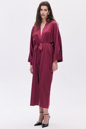 ربدوشام زرشکی زنانه ساتن Feu De Elu - کد 843688975