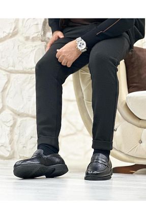 کفش کژوال مشکی مردانه چرم خالص ByItallanoshoes - کد 770560192