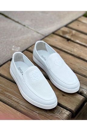 کفش کژوال سفید مردانه چرم خالص ByItallanoshoes - کد 682993295