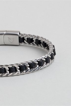 دستبند استیل (فولاد) مشکی مردانه استیل (فولاد) So Chic - کد 860913982