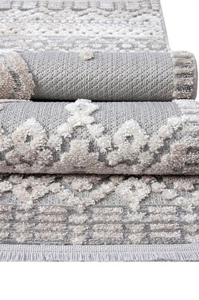 فرش طوسی قابل شستشو Konfor Halı - کد 769278790